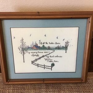 Vintage 90’s Love for Mother Framed Cross Stitch Art